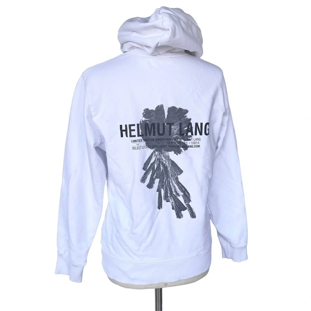 Helmut Lang Graphic Hoodie Limited Edition White Women’s Size L